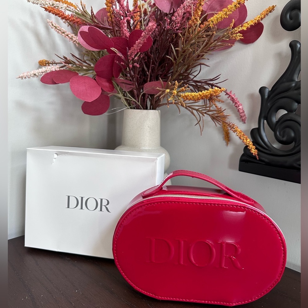 NIB Dior‎ Red  zip around small bag